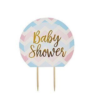 Pink and Blue Baby Shower Cake Topper